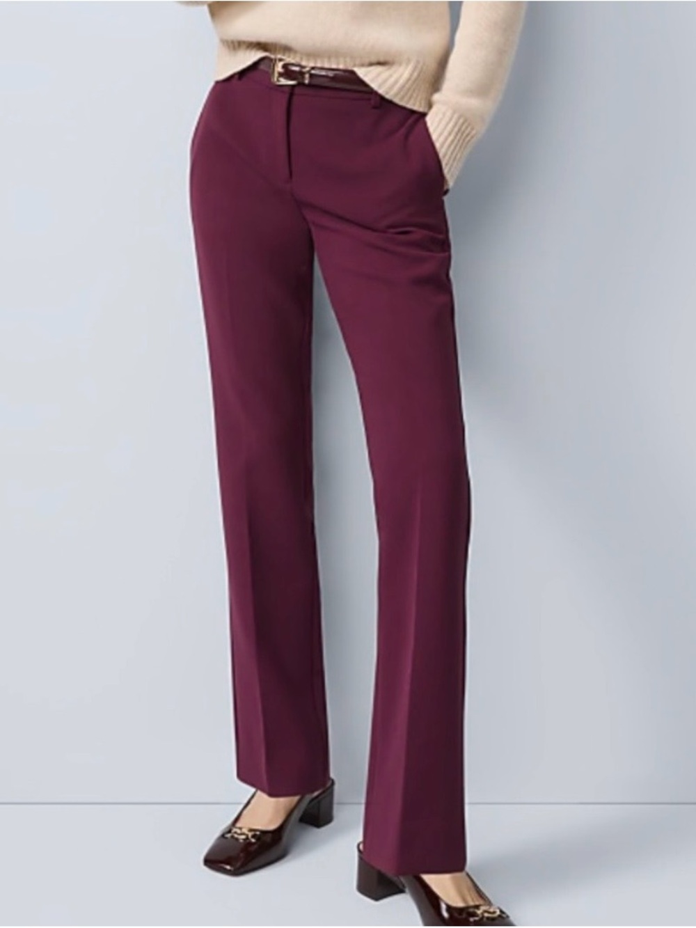 NWOT Ann Taylor Straight Leg Pants in Plum Size 6
